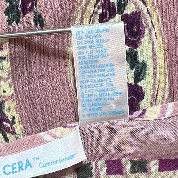 La Cera VINTAGE 80s 90s Midi Pocket Dress Small OVERSIZED Single Stitch Floral - Picture 8 of 8